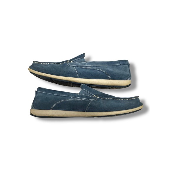 Rockport Loafers Mens 11 Blue Suede Slip On Moc‎ Toe Casual Comfort Shoes Wide main image 5